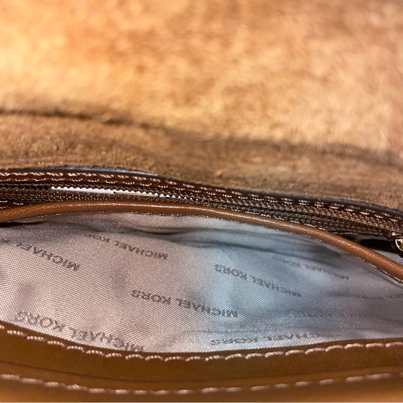 Michael Kors Jamie Medium Suede Saddle Bag - Picture 9 of 14